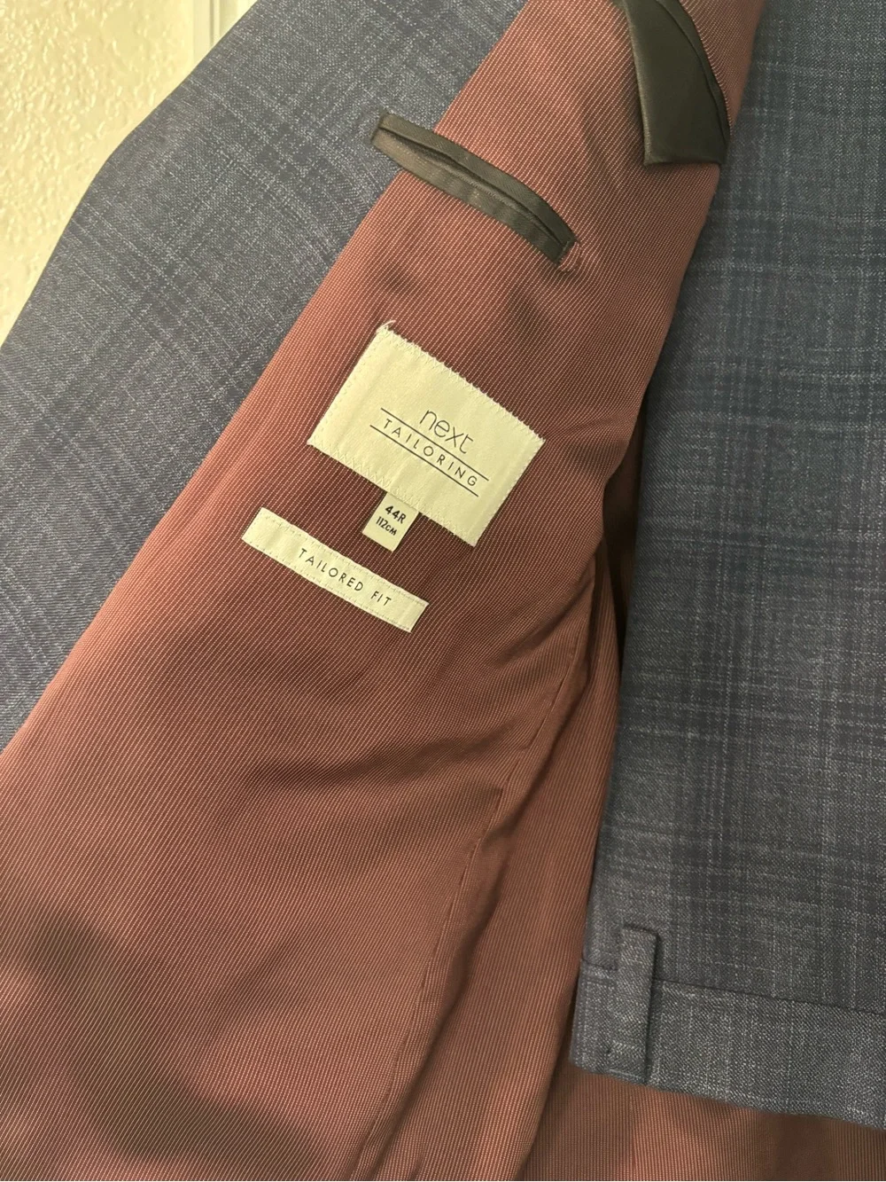 next Men's Blue Plaid Two-Button Suit Jacket